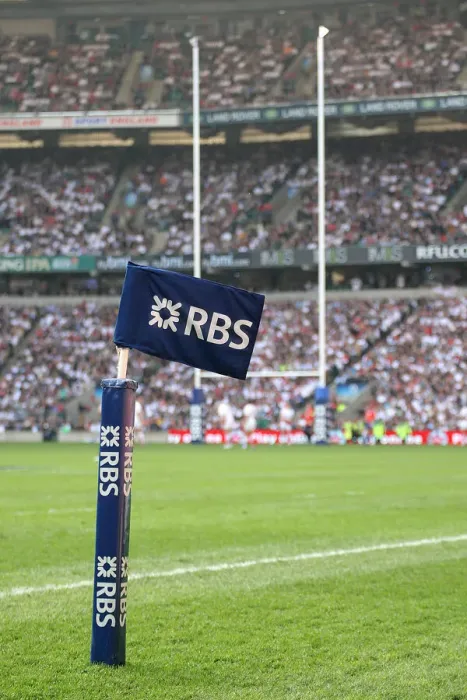 Framed Print : Rbs Six Nations Sponsor Flag & Goal Post Framed Print : Rbs Six Nations Sponsor Flag & Goal Post