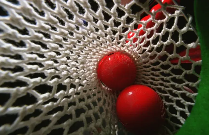 Framed Print : Red Balls In Pocket(Top View) Framed Print : Red Balls In Pocket(Top View)