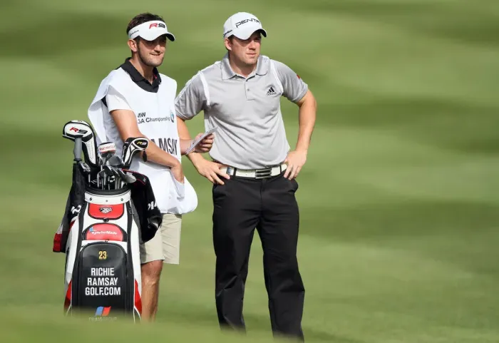 Framed Print : Richie Ramsay & Caddy On The 12th