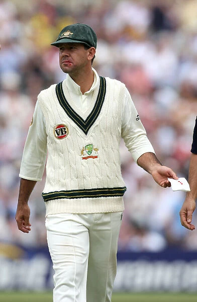 Ricky Ponting With Cut Lip