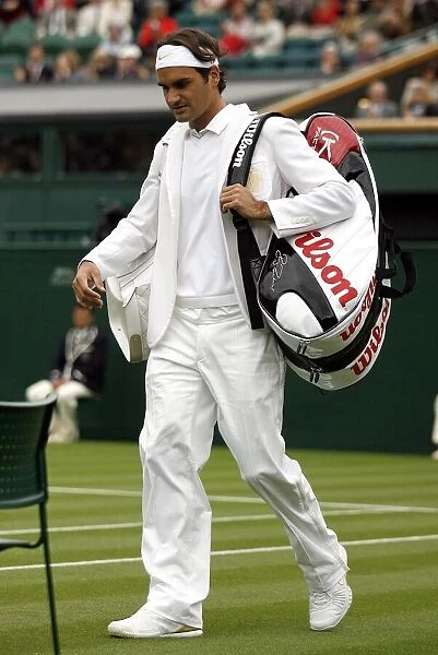 Roger Federer In White Suit
