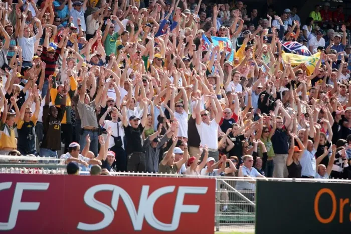 Framed Print : Rugby Fans Doing Mexican Wave