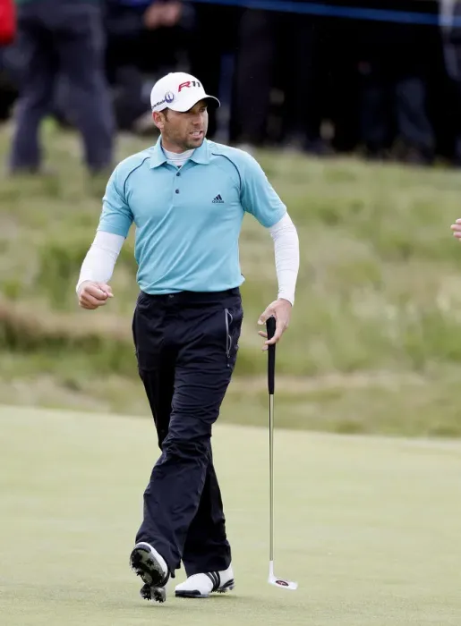 Framed Print : Sergio Garcia Makes Birdie On 16th Green