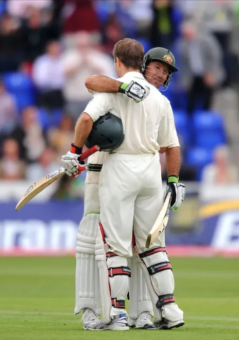 Framed Print : Simon Katich Celebrates 100 With Ricky Ponting Framed Print : Simon Katich Celebrates 100 With Ricky Ponting
