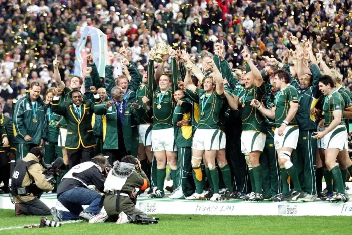 Framed Print : South Africa Celebrate With Trophy