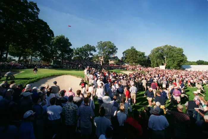Framed Print : Spectators Surround The 18th Framed Print : Spectators Surround The 18th