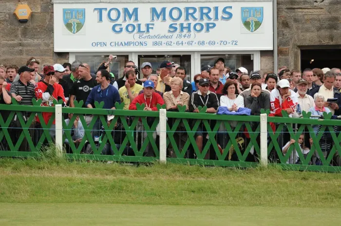 Framed Print : Tom Morris Golf Shop And Crowd On 18th Fairway Framed Print : Tom Morris Golf Shop And Crowd On 18th Fairway