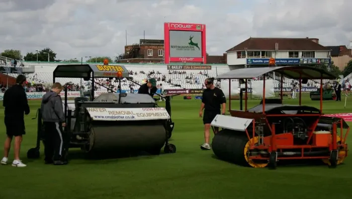 Framed Print : Trent Bridge Test Delayed Due To Wet Outfield Framed Print : Trent Bridge Test Delayed Due To Wet Outfield