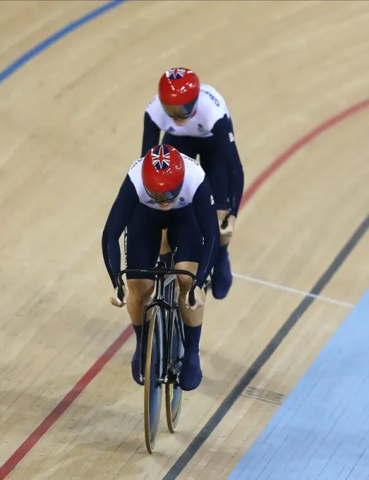 Framed Print : Victoria Pendleton & Jessica Varnish Framed Print : Victoria Pendleton & Jessica Varnish