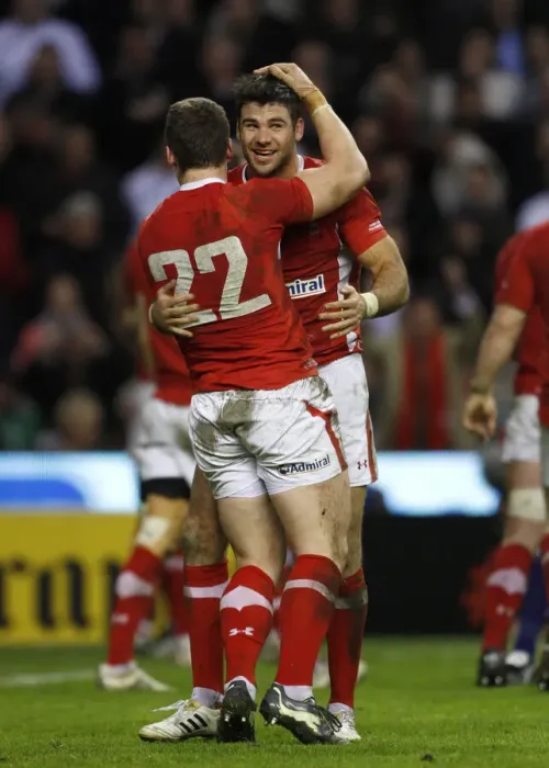 Framed Print : Wales Players Celebrate