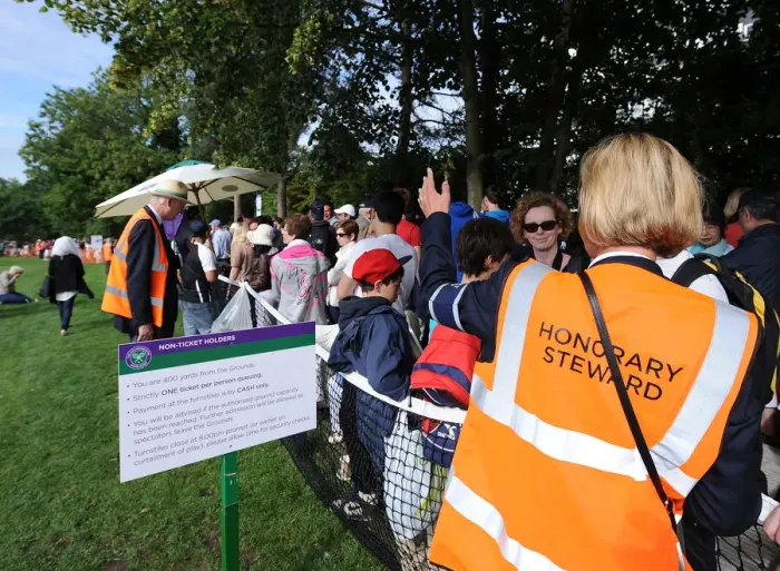 Framed Print : Wimbledon Queue & Steward Framed Print : Wimbledon Queue & Steward