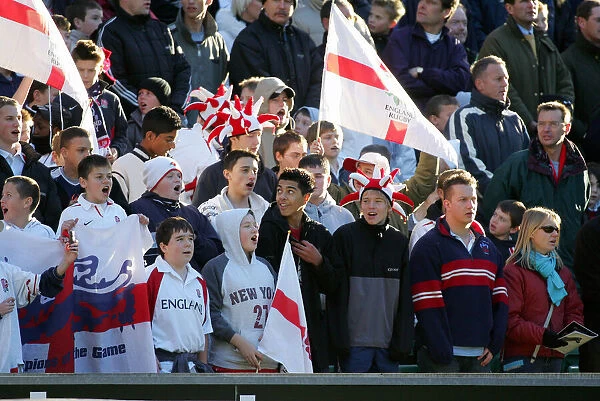 Young England Fans With Flags