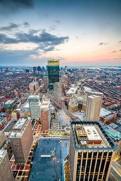 Boston, Massachusetts, USA cityscape at dusk