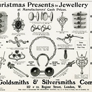Advert for Goldsmiths & Silversmiths jewellery 1905