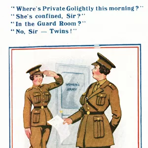 Comic postcard, Women Soldiers in the British Army, WW2