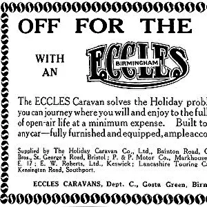 Eccles caravan advertisement