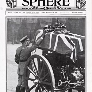 George V putting wreath on Unknown Warriors coffin 1920