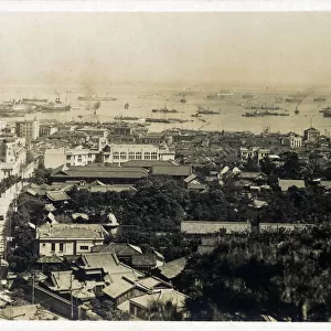 Panorama of Yokohama viewed from The Bluff - Japan - May, 1929. Date: circa 1929