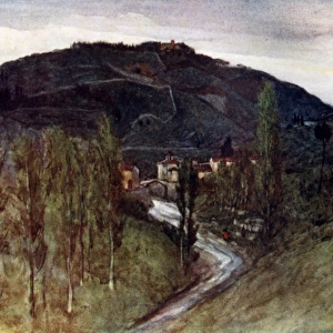 Valley of the Mugnone, below Fiesole, with Monte Rinaldini