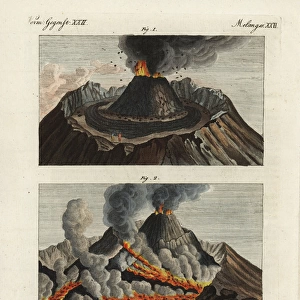 Views of the crater of Mt Vesuvius