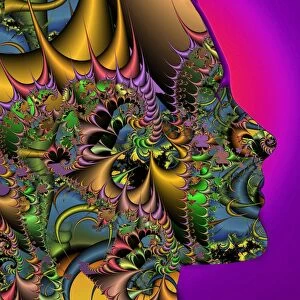 Fractal pattern and human face C013 / 5099
