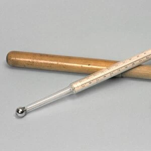 Thermometer with wooden case, circa 1870 C017 / 0748