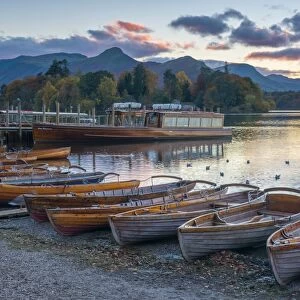 Rowing boats for hire, Keswick, Derwentwater, Lake District National Park, Cumbria