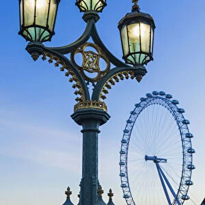 England, London, Westminster, London Eye at Dawn