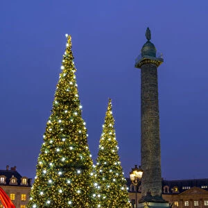 France, Paris, Place de Vendome at Christmas