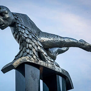 Spain, Galicia, Vigo, The "Il Sireno"sculpture in the Praza da Porta do Sol