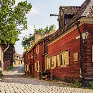 Traditional town street at Skansen open air museum, Stockholm, Stockholm County, Sweden