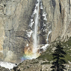 Upper Yosemite Falls in Winter, Yosemite National Park, California, USA