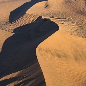 Aerial view over Sossusvlei sand dunes in Namib-Naukluft National Park, Namibia