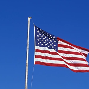 North America, USA, WA, Long Beach, U. S. Flag