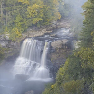 USA, West Virginia, Davis. Overview of waterfall in Blackwater State Park