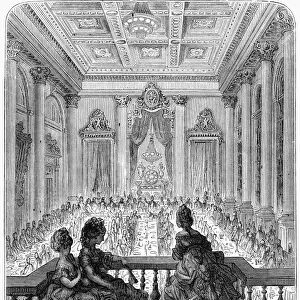 DORE: LONDON, 1872. The Goldsmiths at Dinner. Wood engraving after Gustave Dore from London