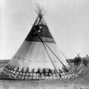 KAINAI TEPEE, c1927. A tepee of the Kainai Nation in Alberta, Canada. Photograph by Edward Curtis, c1927