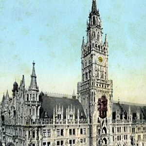 MUNICH: TOWN HALL, c1920. New Town Hall in Munich, Germany. Photograph, c1920