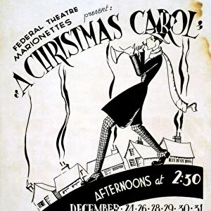 POSTER: A CHRISTMAS CAROL. Poster for a performance of Charles Dickenss A Christmas Carol