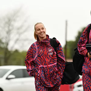 Arsenal Women: Beth Mead and Simone Boye Arrive at Meadow Park before Aston Villa Clash