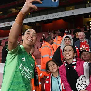 Arsenal Women's Victory: Selfie Celebration with Fans vs. Tottenham Hotspur in FA WSL