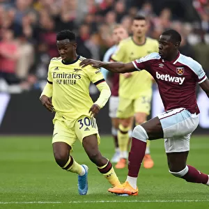 Arsenal's Eddie Nketiah Clashes with West Ham's Kurt Zouma in Premier League Showdown