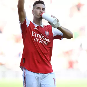 Arsenal's Gabriel Martinelli Celebrates Win Against Leicester City in 2022-23 Premier League