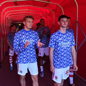 Arsenal's Martin Odegaard and Charlie Patino Pre-Match: Arsenal vs Leeds United, Premier League 2021-22