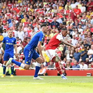 Gabriel Magalhaes Scores Arsenal's Fourth Goal: Arsenal v Everton, Premier League 2021-22
