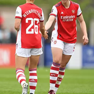 Intense Rivalry: Arsenal Women vs. Aston Villa Women in FA WSL Action - A Focus on Arsenal's Lotte Wubben-Moy and Laura Wienroither
