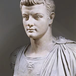 Marble bust of Roman Emperor Gaius Julius Caesar Augustus Germanicus (12-41), known as Caligula, circa 23
