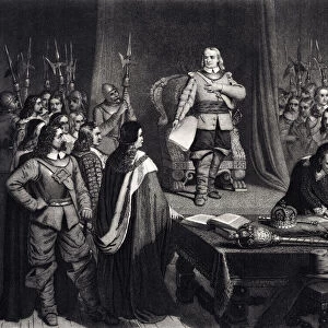1657: CROMWELL REFUSING THE CROWN... -XXXL with lots of details
