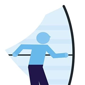 Digital illustration representing standing on Windsurfing Board
