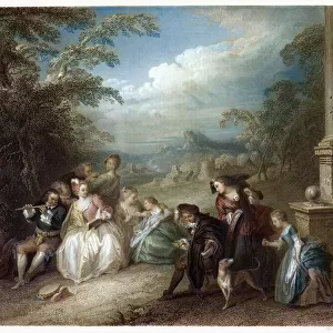 Fete Champetre with a Flute Player c. 1720